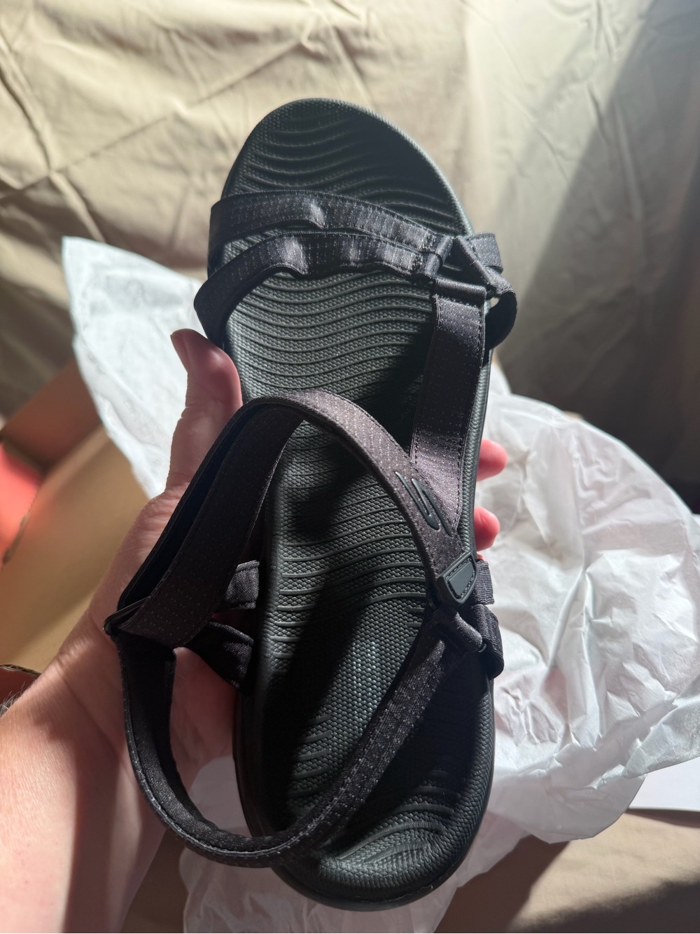 Skechers Black Strappy Comfort Sport Sandals